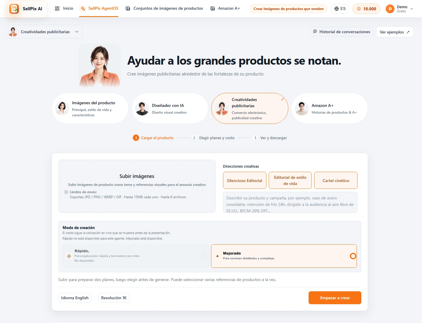 Captura de pantalla breve del producto de Marketing Ad Agent