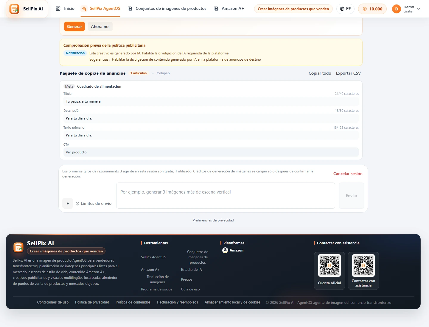 Copia de anuncios de Marketing Ad Agent y la política de pre-chequear pantalla