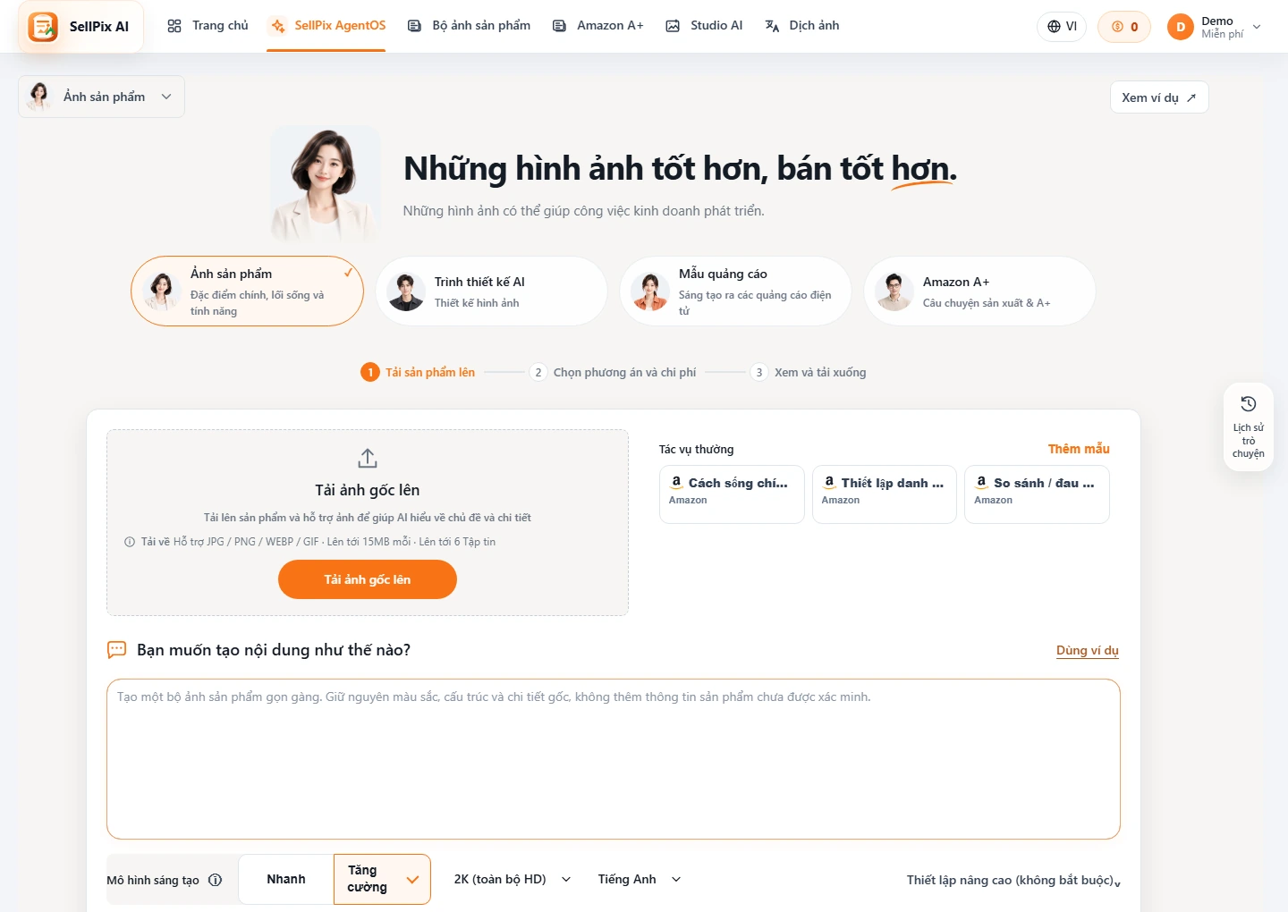 AgentOS Hình ảnh bản tải lên giao diện